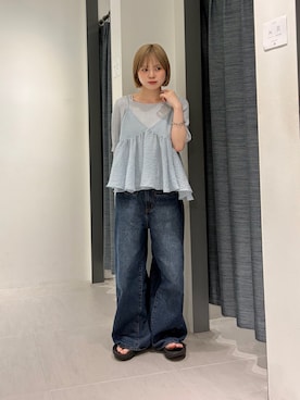 「KBF（ケイビーエフ）のアイテム（パンツ）」を使った、serikaさん（レディース・153cm）の夏コーディネート