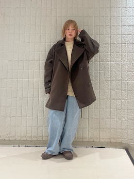 「アイテム（スリッポン）」を使った、serikaさん（レディース・153cm）の冬コーディネート