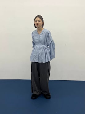 「Vネック」｜serikaさん（レディース・153cm）の夏コーディネート