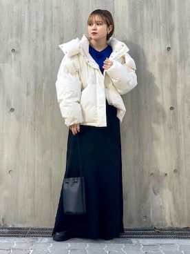 「kbf_ootd」｜「アイテム（ダウンジャケット/コート）」を使った、serikaさん（レディース・153cm）の冬コーディネート