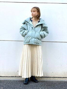 「kbf_ootd」｜「アイテム（ダウンジャケット/コート）」を使った、serikaさん（レディース・153cm）の秋コーディネート