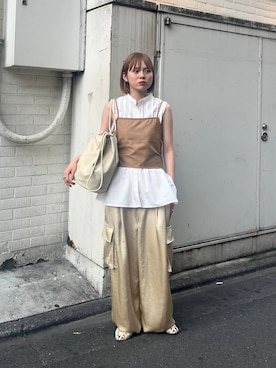 「ベージュコーデ」｜serikaさん（レディース・153cm）の夏コーディネート