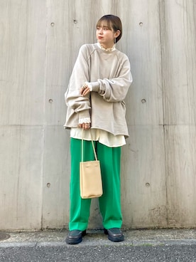「kbf_ootd」｜「アイテム（スウェット）」を使った、serikaさん（レディース・153cm）の冬コーディネート