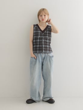 「KBF（ケイビーエフ）のアイテム（パンツ）」を使った、serikaさん（レディース・153cm）の夏コーディネート