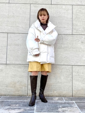 「kbf_ootd」｜「アイテム（ダウンジャケット/コート）」を使った、serikaさん（レディース・153cm）の秋コーディネート