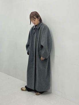 「アイテム（ステンカラーコート）」を使った、serikaさん（レディース・153cm）の秋コーディネート