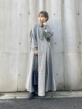 「ワイドシルエット」｜「アイテム（その他）」を使った、serikaさん（レディース・153cm）の冬コーディネート