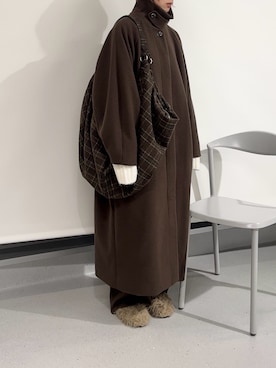 「アイテム（ステンカラーコート）」を使った、serikaさん（レディース・153cm）の秋コーディネート