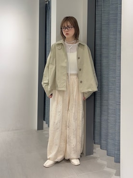 「KBF（ケイビーエフ）のアイテム（パンツ）」を使った、serikaさん（レディース・153cm）の春コーディネート