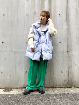 「kbf_ootd」｜「アイテム（ダウンジャケット/コート）」を使った、serikaさん（レディース・153cm）の冬コーディネート