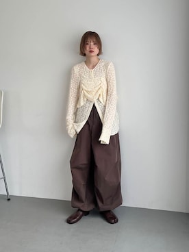 「レーストップス」｜serikaさん（レディース・153cm）の夏コーディネート