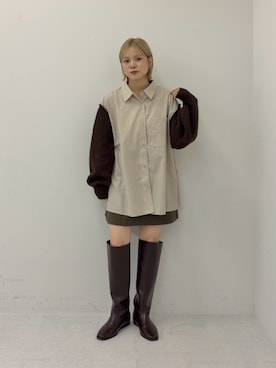 「KBF（ケイビーエフ）のアイテム（トップス）」を使った、serikaさん（レディース・153cm）の秋コーディネート