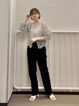 「クロップドトップス」｜「アイテム（キャミソール）」を使った、serikaさん（レディース・153cm）の春コーディネート