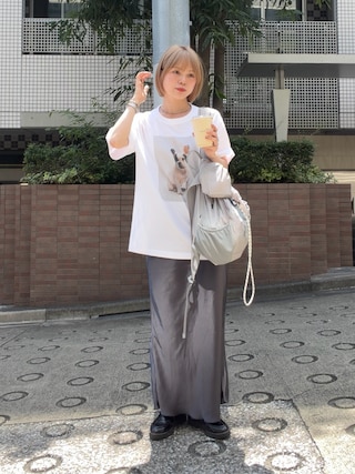「KBF(ケイビーエフ)のメッシュポケットリップストップリュック(バックパック/リュック)」を使った、serikaさん(レディース・153cm)の夏コーディネート