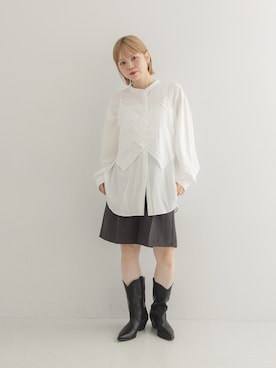 「ロングシャツ」｜serikaさん（レディース・153cm）の夏コーディネート