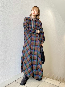 「ワイドシルエット」｜「アイテム（その他）」を使った、serikaさん（レディース・153cm）の秋コーディネート