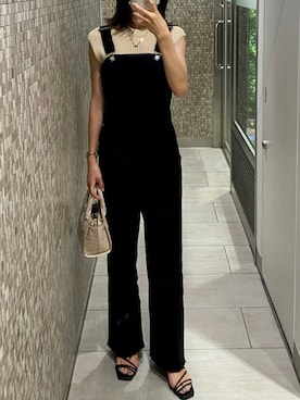 「MOUSSY（マウジー）のアイテム（サロペット/オーバーオール）」を使った、clo____22さん（レディース・163cm）の夏コーディネート