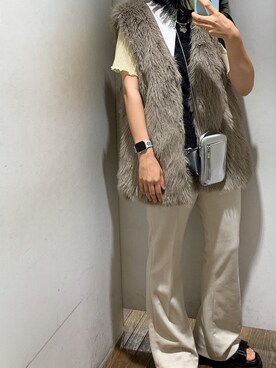 「JEANASIS（ジーナシス）のアイテム（スラックス）」を使った、mさん（レディース・159cm）の夏コーディネート