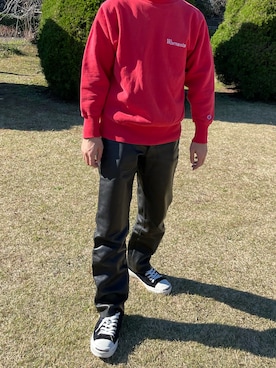 「Schott N.Y.C（ショット）のアイテム」を使った、TETさん（メンズ・170cm）の冬コーディネート