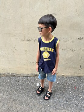 「roots（ルーツ）のアイテム」を使った、⭐️Mimi&TiTi⭐️蜜踢姐弟⭐️さん（キッズ・110cm）の夏コーディネート