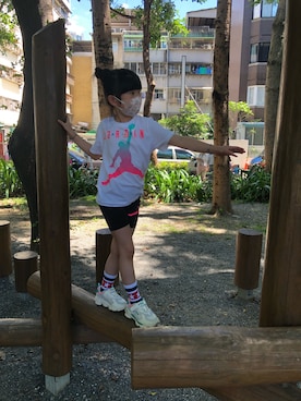 「FILA（フィラ）のアイテム（シューズ）」を使った、⭐️Mimi&TiTi⭐️蜜踢姐弟⭐️さん（キッズ・123cm）の夏コーディネート