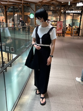 「みんなの白Tフェス」｜「アイテム（ワンピース/ドレス）」を使った、minさん（レディース・156cm）の夏コーディネート