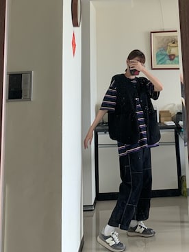「BEN DAVIS（ベンデイビス）のアイテム（パンツ）」を使った、Chenさん（レディース・169cm）の春コーディネート