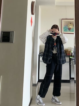 「BEN DAVIS（ベンデイビス）のアイテム（パンツ）」を使った、Chenさん（レディース・169cm）の冬コーディネート