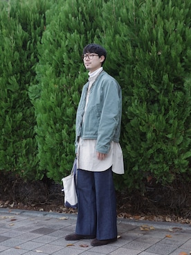 「グランパシャツ」｜ｽｽﾞｷさん（メンズ・171cm）の冬コーディネート