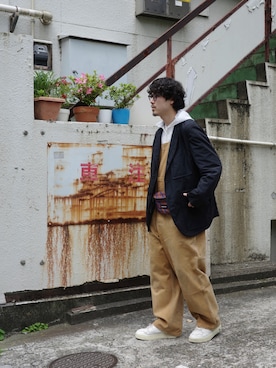 「オーバーオール」｜ｽｽﾞｷさん（メンズ・171cm）の春コーディネート