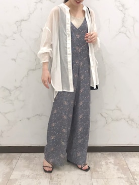 「Crisp（クリスプ）のアイテム（オールインワン・サロペット）」を使った、maria.さん（レディース・153cm）の夏コーディネート