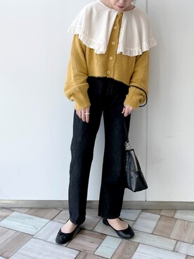 「Crisp（クリスプ）のベーシックデニムパンツ（デニムパンツ）」を使った、maria.さん（レディース・153cm）の秋コーディネート