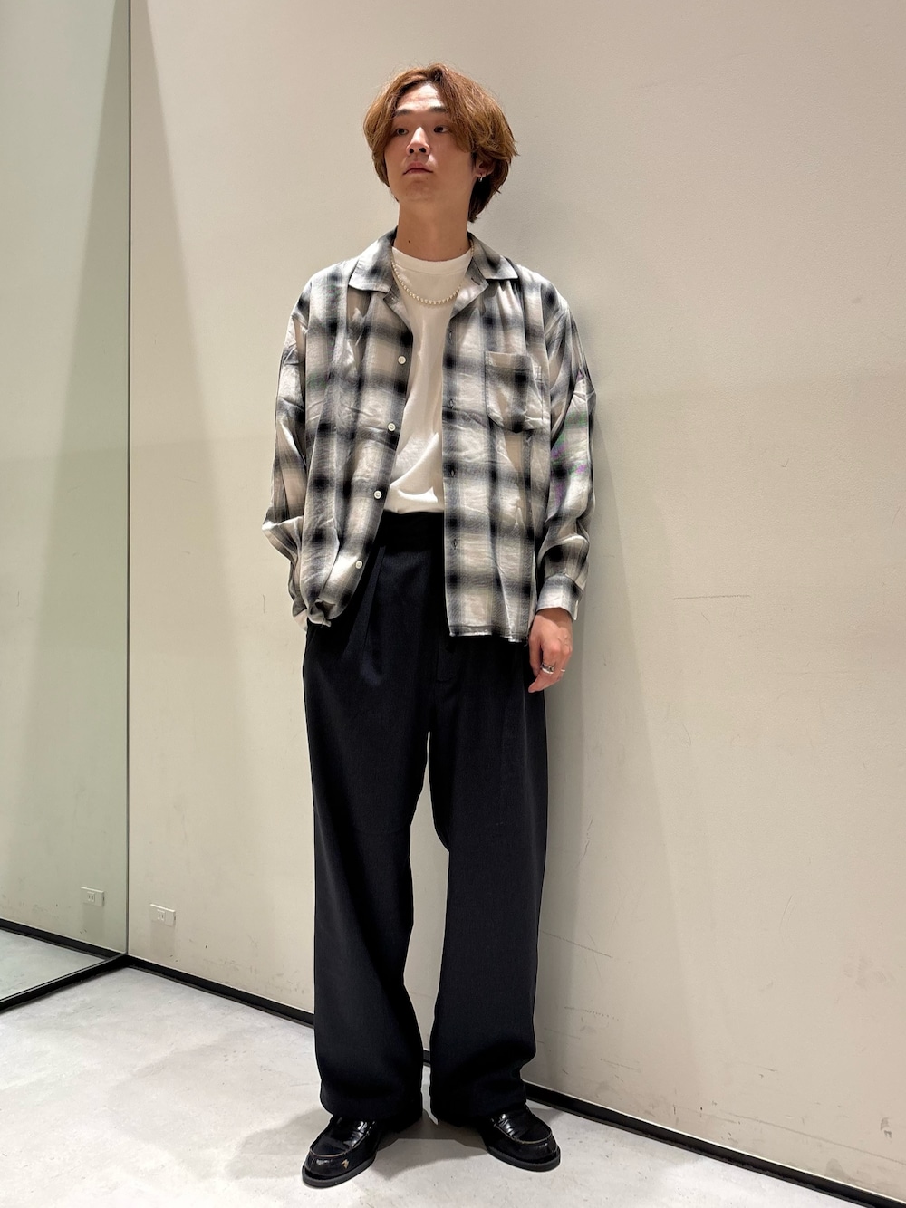 A*K様 完売品　レーヨン アンカット フリンジ オンブレ　チェックシャツ レーヨン アンカット フリンジ チェックシャツを使った人気