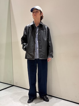 「アイテム（ライダースジャケット）」を使った、ないきさん（メンズ・182cm）の秋コーディネート