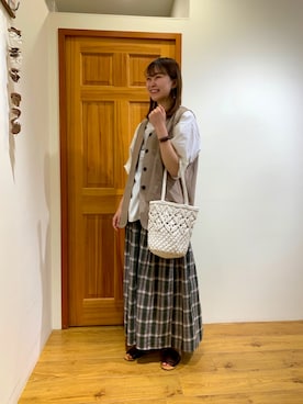 「Samansa Mos2（サマンサ モスモス）のセパレートサンダル（サンダル）」を使った、さとうさん（レディース・167cm）の春コーディネート