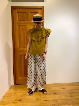 「Samansa Mos2（サマンサ モスモス）のセパレートサンダル（サンダル）」を使った、さとうさん（レディース・167cm）の春コーディネート