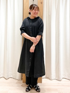 「えりつきワンピース」｜ayaさん（レディース・162cm）の春コーディネート