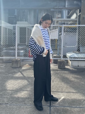 「Paraboot（パラブーツ）のアイテム（ローファー）」を使った、HIRAさん（レディース・167cm）の冬コーディネート