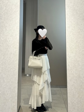 「SNIDEL（スナイデル）のアイテム（スカート）」を使った、なっちゃんさん（レディース・152cm）の冬コーディネート