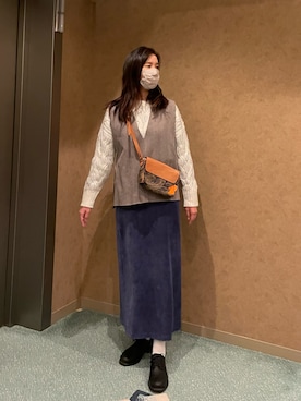 「アイテム（スカート）」を使った、eniさん（レディース・170cm）の秋コーディネート