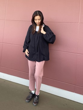 「靴下屋（クツシタヤ）のアイテム」を使った、eniさん（レディース・170cm）の春コーディネート