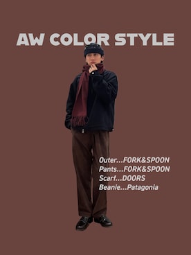 「アイテム（マフラー）」を使った、Imuさん（メンズ・177cm・20代）の冬コーディネート