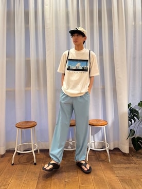 「アイテム（バックパック/リュック）」を使った、Imuさん（メンズ・177cm）の夏コーディネート