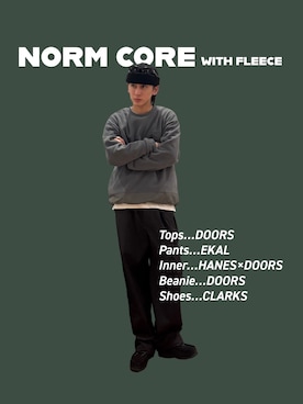 「Clarks（クラークス）のアイテム」を使った、Imuさん（メンズ・177cm）の冬コーディネート