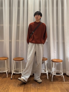 「アイテム（サンダル、パープル系）」を使った、Imuさん（メンズ・177cm）の秋コーディネート