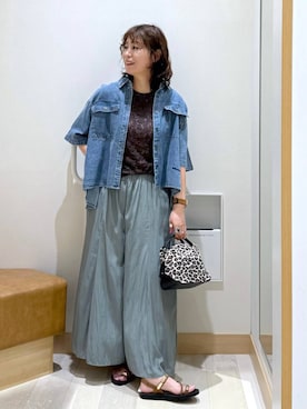 「アイテム（リング、グレー系）」を使った、nonさん（レディース・166cm）の夏コーディネート