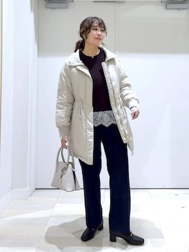 「アイテム（ダウンジャケット/コート）」を使った、nonさん（レディース・166cm・40代）の冬コーディネート