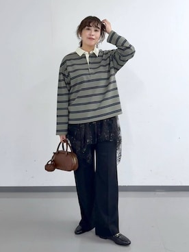 「アイテム（ローファー）」を使った、nonさん（レディース・166cm・40代）の冬コーディネート