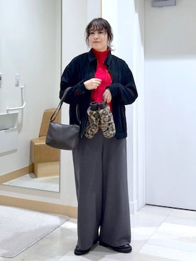 「アイテム（手袋）」を使った、nonさん（レディース・166cm）の秋コーディネート