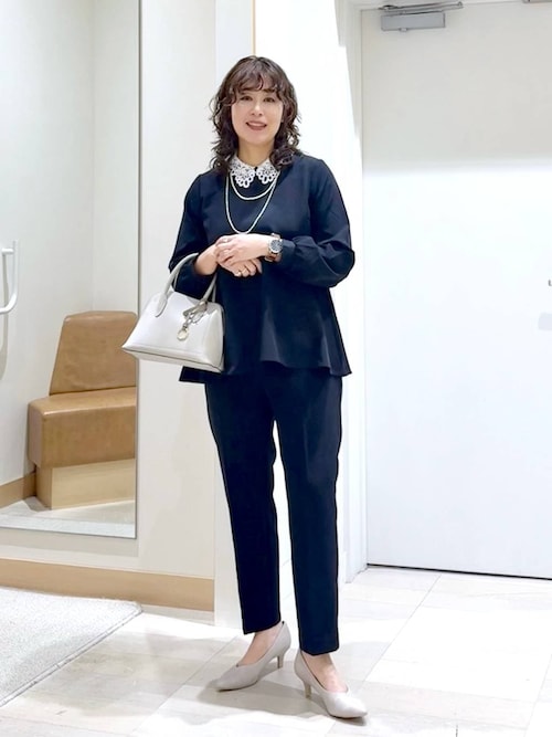 ストレッチ2WAYブラウス＊パンツセット/581023（セットアップ